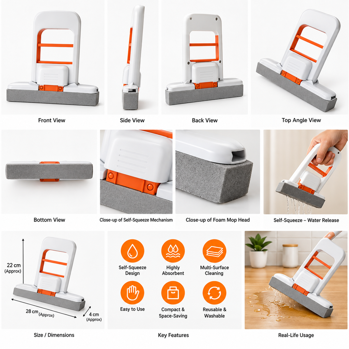 Self-Squeeze Desktop Mop – Smart Cleaning Made Easy